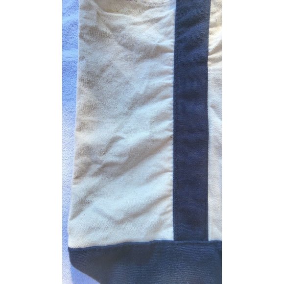 Trader Joes Reusable Canvas Cloth Tote Bag Grocery Navy Red Recycle Trendy - Picture 8 of 14